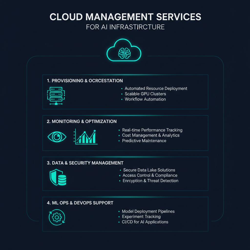 Cloud Management Services for AI Infrastructure infographic