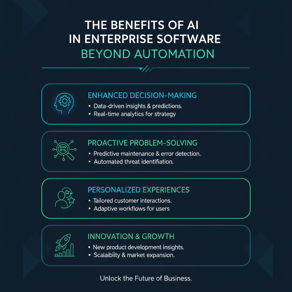 The Benefits of AI in Enterprise Software: Beyond Automation infographic